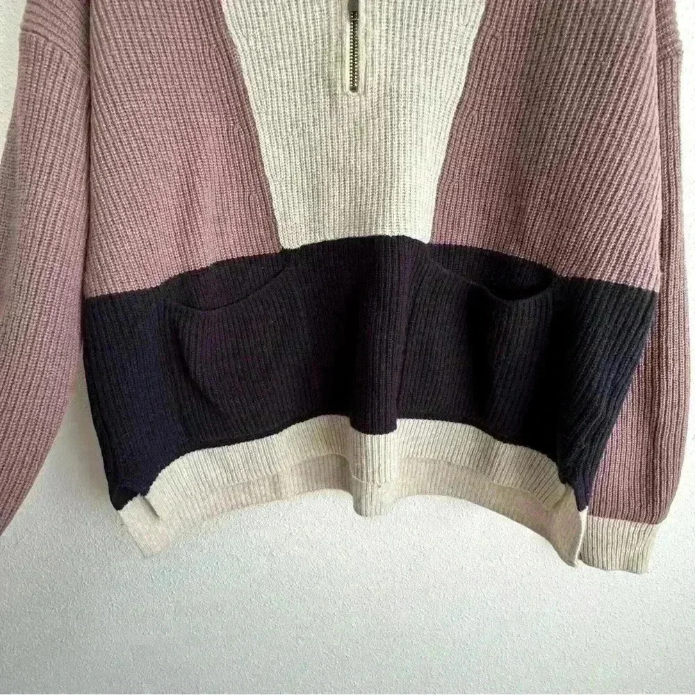 Madewell - Quart Zip Color Block Pull Over Sweater - Picture 4 of 6